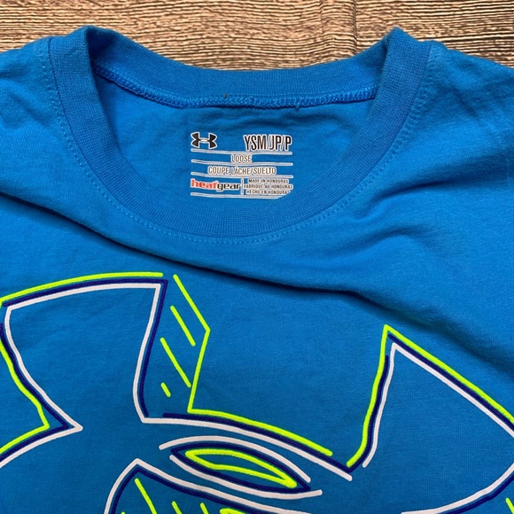 Boys Youth Small Under Armour Shirt Aqua - Picture 3 of 3